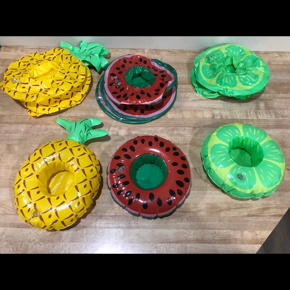 Inflatable Pool Cup Holders - Tropical Fruit (16)